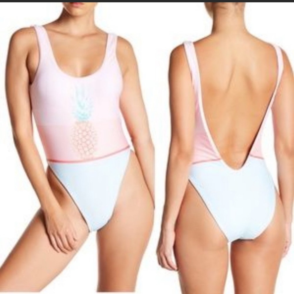 The Bikini Lab One Piece Pineapple Swimsuit Size: XL NWT
